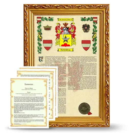 Hachenburg Framed Armorial History and Symbolism - Gold