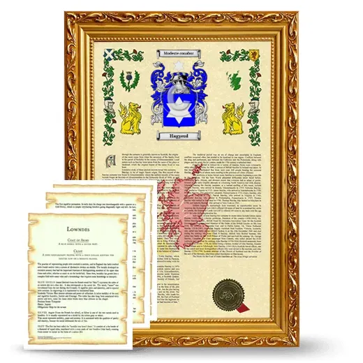 Hagyerd Framed Armorial History and Symbolism - Gold