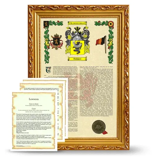 Hainaut Framed Armorial History and Symbolism - Gold