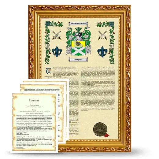 Haupert Framed Armorial History and Symbolism - Gold