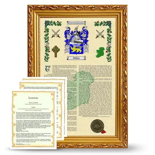 Hickey Framed Armorial History and Symbolism - Gold
