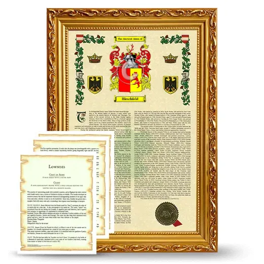 Hirschfeld Framed Armorial History and Symbolism - Gold