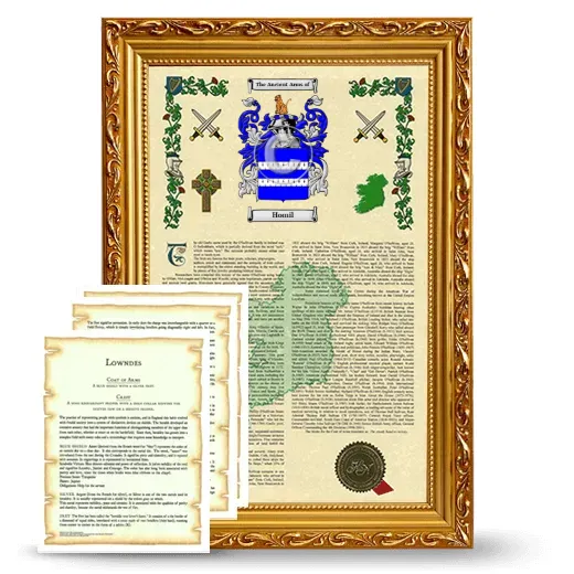 Homil Framed Armorial History and Symbolism - Gold