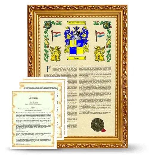 Hong Framed Armorial History and Symbolism - Gold
