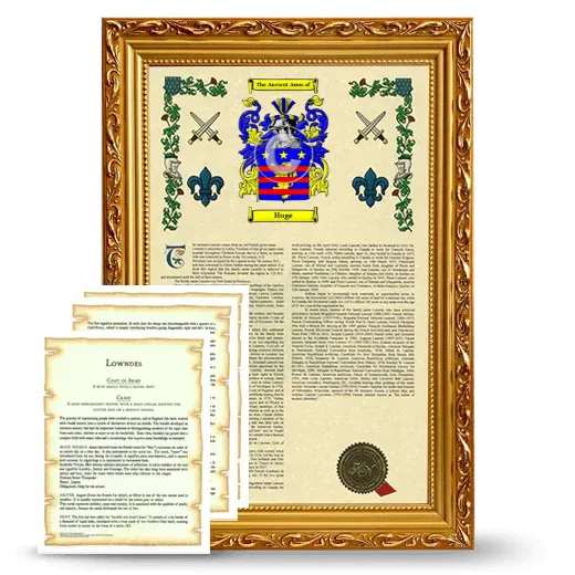 Huge Framed Armorial History and Symbolism - Gold