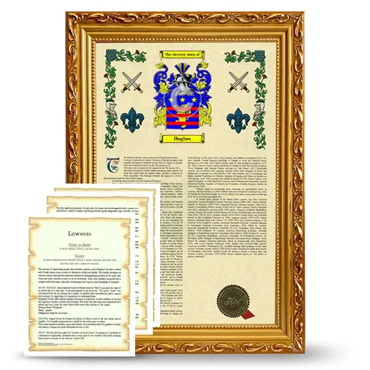 Hughes Framed Armorial History and Symbolism - Gold