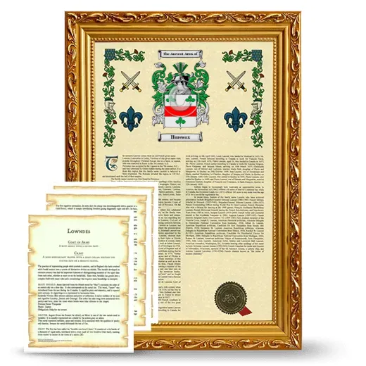 Hureaux Framed Armorial History and Symbolism - Gold