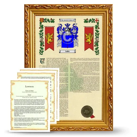 Inder Framed Armorial History and Symbolism - Gold