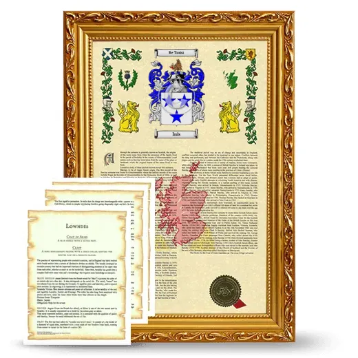 Inis Framed Armorial History and Symbolism - Gold