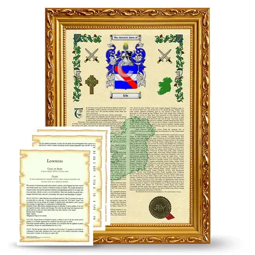 Iris Framed Armorial History and Symbolism - Gold