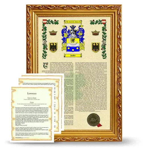 Janke Framed Armorial History and Symbolism - Gold