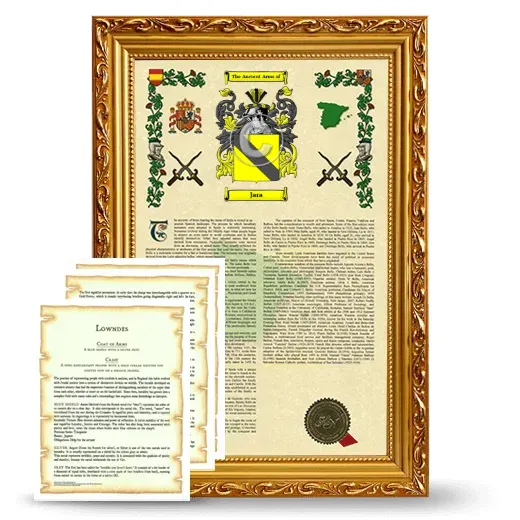 Jara Framed Armorial History and Symbolism - Gold