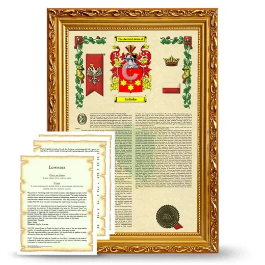Kalinke Framed Armorial History and Symbolism - Gold