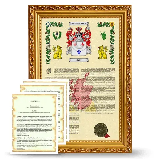 Kally Framed Armorial History and Symbolism - Gold