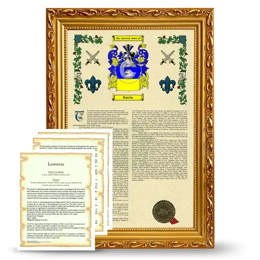 Kastin Framed Armorial History and Symbolism - Gold