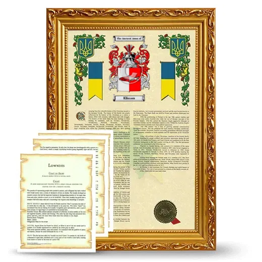 Kliman Framed Armorial History and Symbolism - Gold
