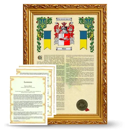 Klym Framed Armorial History and Symbolism - Gold