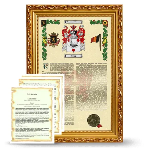 Knepp Framed Armorial History and Symbolism - Gold