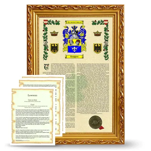 Koeppen Framed Armorial History and Symbolism - Gold