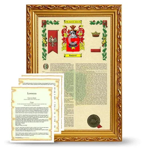 Konjević Framed Armorial History and Symbolism - Gold