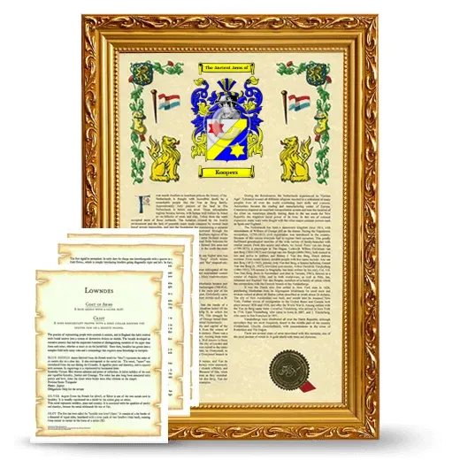 Koopers Framed Armorial History and Symbolism - Gold