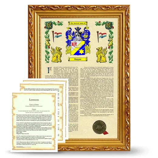 Kopper Framed Armorial History and Symbolism - Gold