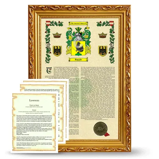 Kopple Framed Armorial History and Symbolism - Gold