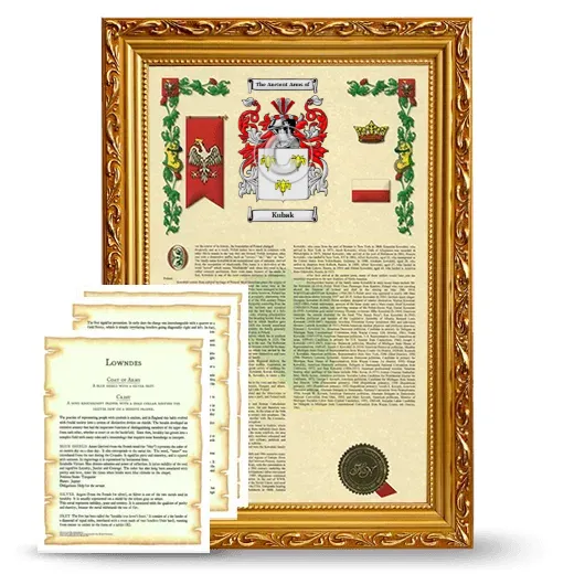Kubak Framed Armorial History and Symbolism - Gold