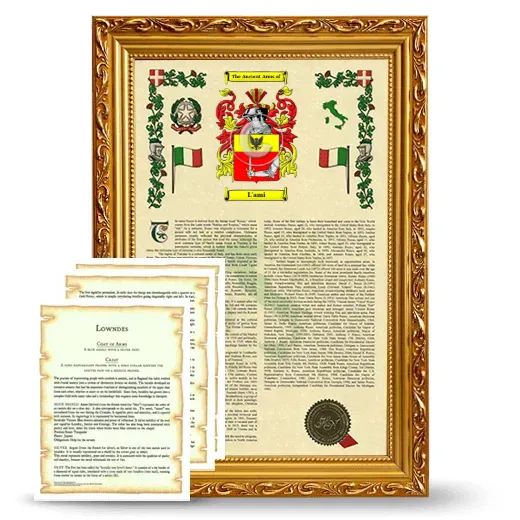 L'ami Framed Armorial History and Symbolism - Gold