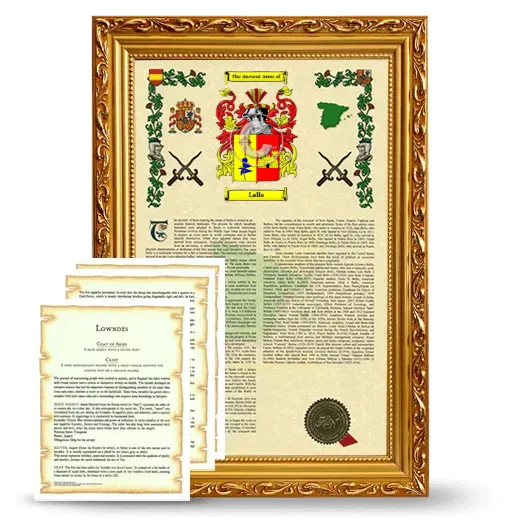 Lalla Framed Armorial History and Symbolism - Gold