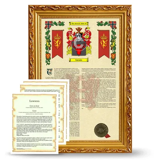 Larsen Framed Armorial History and Symbolism - Gold