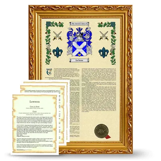 Le bron Framed Armorial History and Symbolism - Gold