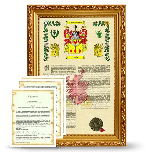Leithe Framed Armorial History and Symbolism - Gold