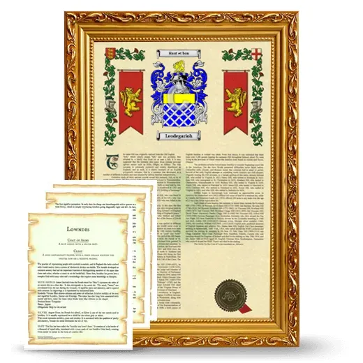 Leodegarioh Framed Armorial History and Symbolism - Gold