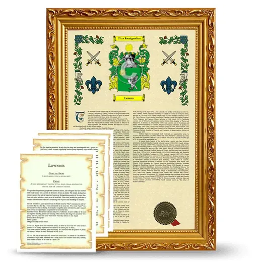 Lerem Framed Armorial History and Symbolism - Gold