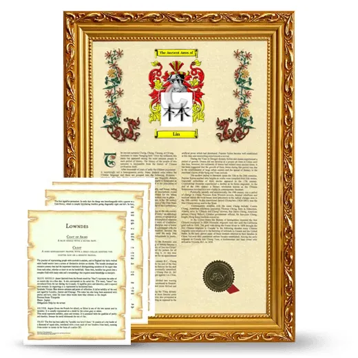 Lin Framed Armorial History and Symbolism - Gold