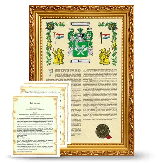Loef Framed Armorial History and Symbolism - Gold