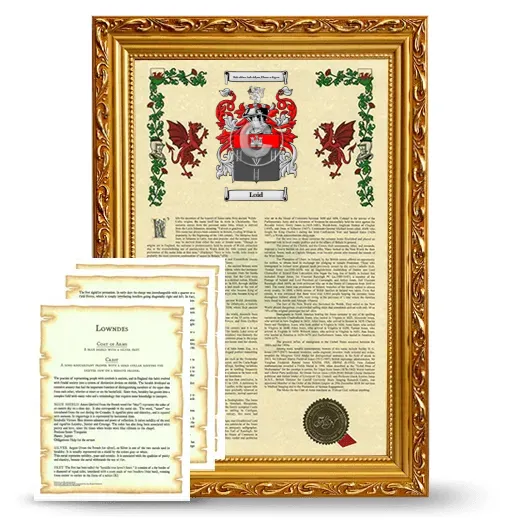 Loid Framed Armorial History and Symbolism - Gold