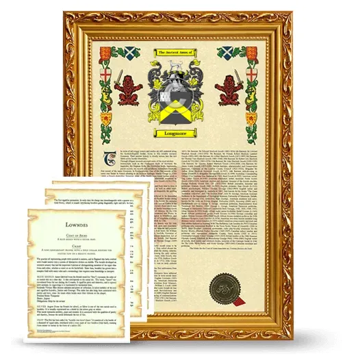 Longmore Framed Armorial History and Symbolism - Gold