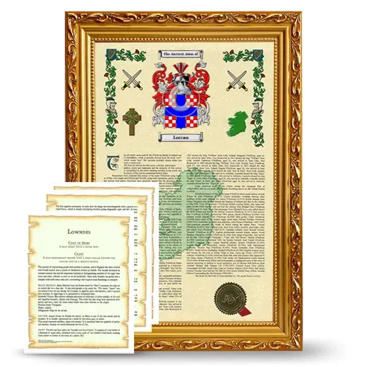 Lorcan Framed Armorial History and Symbolism - Gold