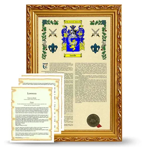 Lorelle Framed Armorial History and Symbolism - Gold
