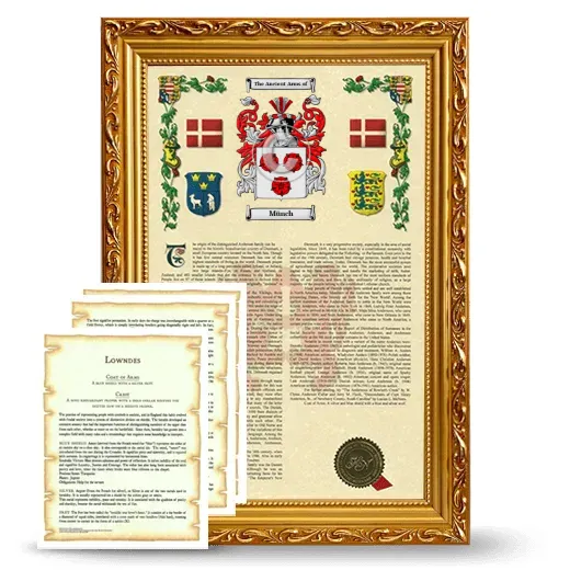 Münch Framed Armorial History and Symbolism - Gold