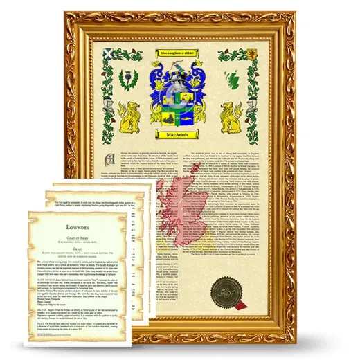 MacAnnis Framed Armorial History and Symbolism - Gold