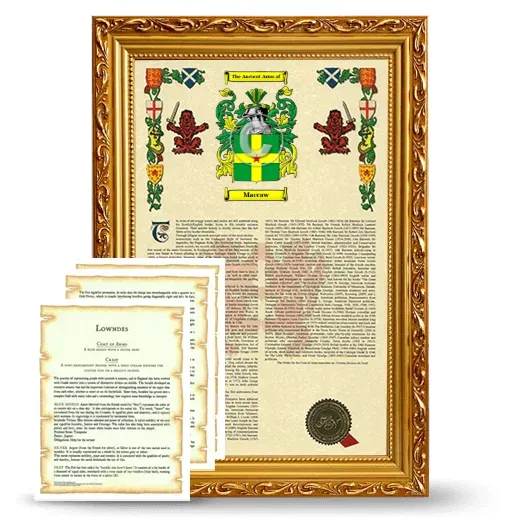 Maccaw Framed Armorial History and Symbolism - Gold