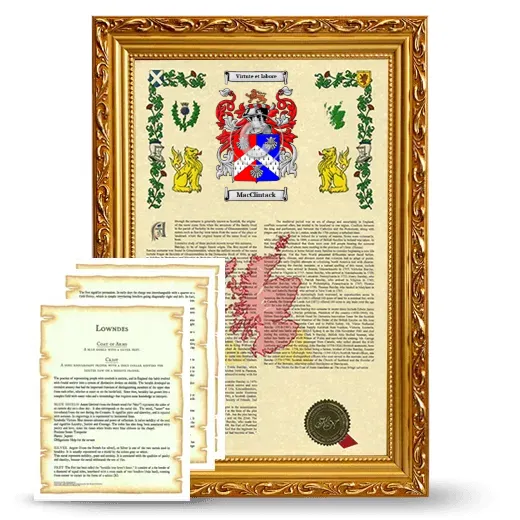 MacClintack Framed Armorial History and Symbolism - Gold