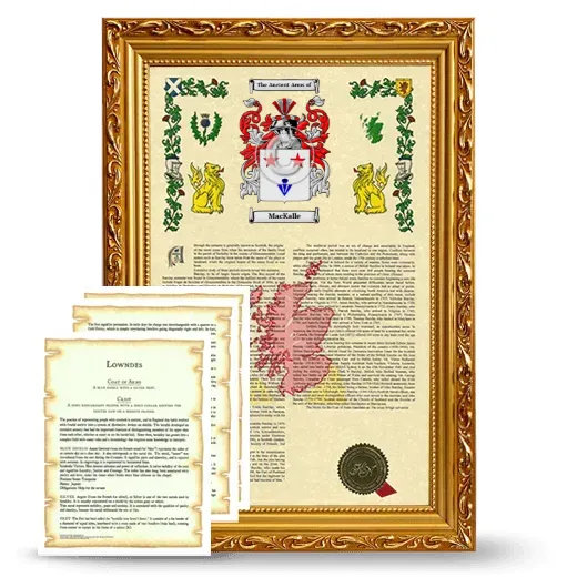 MacKalle Framed Armorial History and Symbolism - Gold