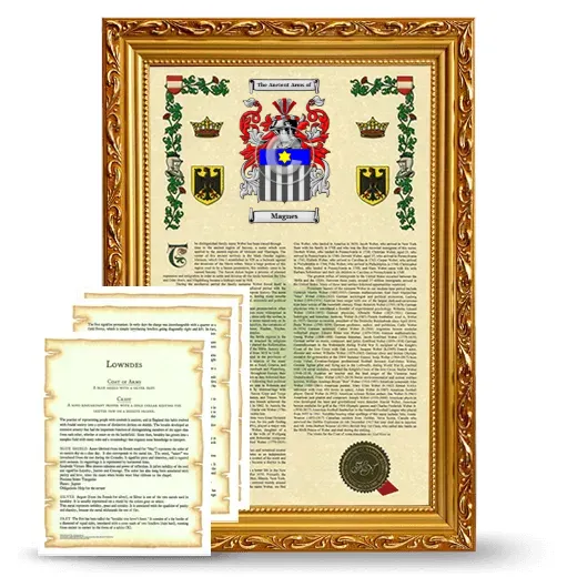 Magnes Framed Armorial History and Symbolism - Gold