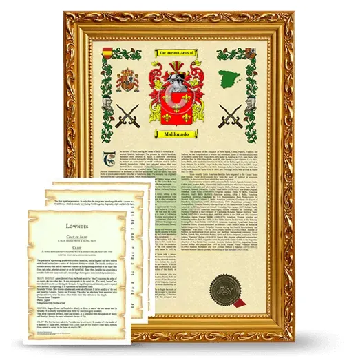 Maldonado Framed Armorial History and Symbolism - Gold