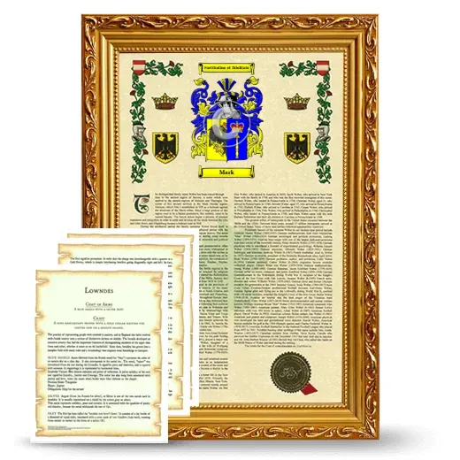 Mark Framed Armorial History and Symbolism - Gold