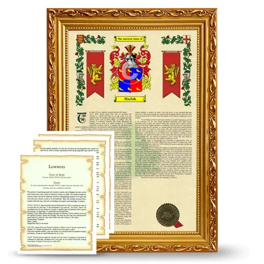 Marloh Framed Armorial History and Symbolism - Gold